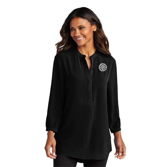 Port Authority Women's 3/4-Sleeve Textured Crepe Tunic - STAFF