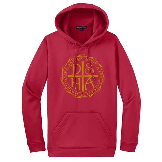 Red Sport-Tek Sport-Wick Fleece Hooded Pullover